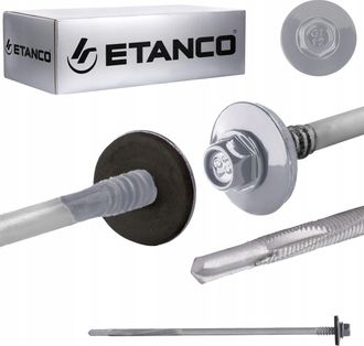 OEM Tornillos Para Paneles S&aacute;ndwich De 175 Mm Ral 9006, 100 Unidades, Para Metal Etanco Gtr12