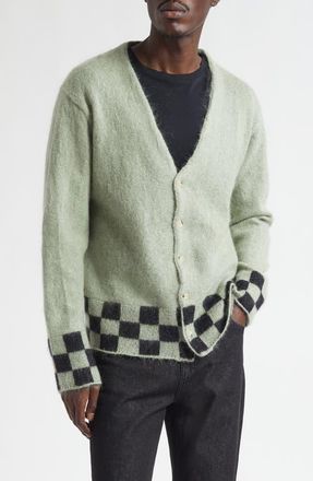 Second/Layer Chevy Mohair V-Neck Cardigan in Green/Black at Nordstrom, Size 36 Us