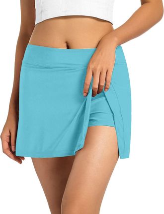 Generic Swim Skirt for Women UK High Waist Bikini Bottoms with Tummy Control and Side Slit,Flowy Swim Skirts for Beach & Pool