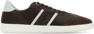 Ferragamo Dark Brown Suede And Leather Achille Sneakers