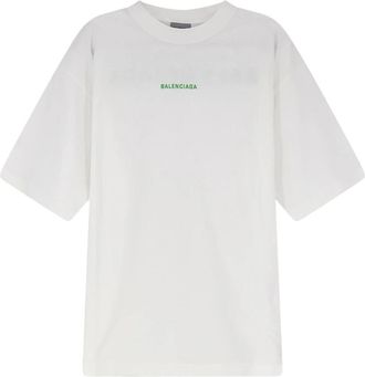 Balenciaga Back Medium Fit T-Shirt - Heren - T-shirts - Wit - S - Katoen - Tops