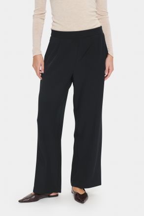 Saint Tropez Anzughose SAINT TROPEZ CelestSZ Wide Leg Pants, Damen, Gr. XS (34), N-Gr, schwarz, Web, Obermaterial: 92% Polyester, 8% Elasthan, unifarben, regular f