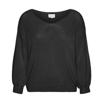 Americandreams Milana LS Light Cotton - Dames - V-hals truien - Zwart - XL - Katoen - Truien & Vesten