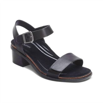 Aetrex Womens Mae Quarter Strap Heel Sandals In Black