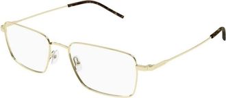 Saint Laurent Rechthoekige Metalen Bril - Heren - Brillen - Geel - 48 MM - Accessoires