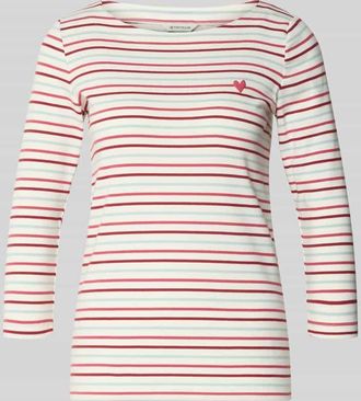 Tom Tailor Regular Fit 3/4-Shirt aus Baumwoll-Mix in Pink, Gr&ouml;&szlig;e XXXL