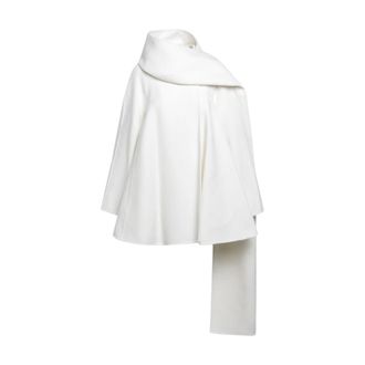 Alaia Abrigo de Lana con Bufanda - Jackets - Mujer - Blanco - S