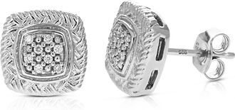 Vir Jewels 1/10 cttw Round Lab Grown Diamond Prong Set Stud Earrings.925 Sterling Silver