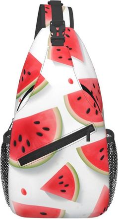 Generic Red Watermelon Slices Chest Bag Trendy Crossbody Bag Lightweight Crossbody Bags For Camping Women Runner
