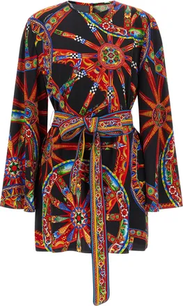 Dolce & Gabbana Multicolor Silk Short Womens Dress