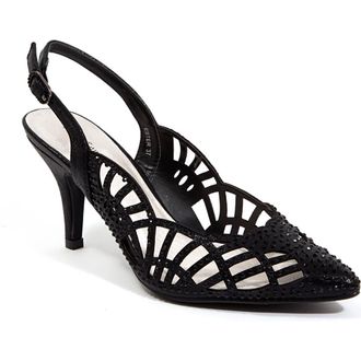 Lady Couture Rhinestone Slingback Pump in Black at Nordstrom Rack, Size 10Us / 41Eu