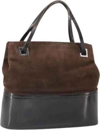 Ferragamo Pre-owned Handbags, female, Brown, Size: ONE SIZE Pre-owned Suede Handbag
