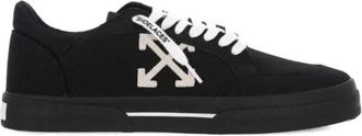Off-white Vulcanized Canvas Low-Top Sneakers - Heren - Sneakers - Zwart - 44 EU - Katoen - Schoenen