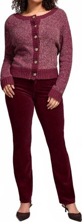 Tribal Straight Leg Stretch Corduroy Pant In Wine