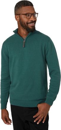 Maine Premium Pure Cotton Half Zip Funnel Jumper, XL, dark green