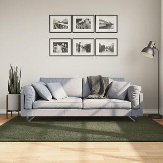 vidaXL Vidaxl - Alfombra Pelo Corto Suave Lavable Huarte Verde Bosque 140x200cm