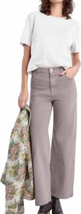 Favorite Daughter Mischa Super High Rise Wide Leg Ankle Jeans In Taupe