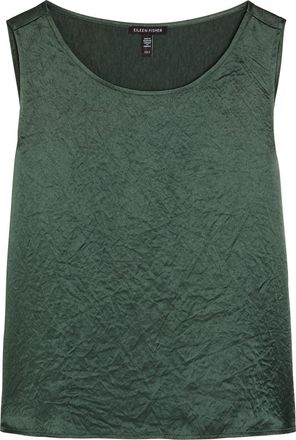 Eileen Fisher Eileen Fisher Crinkled Satin top - Dark Green - L (UK 18-20 / XL)
