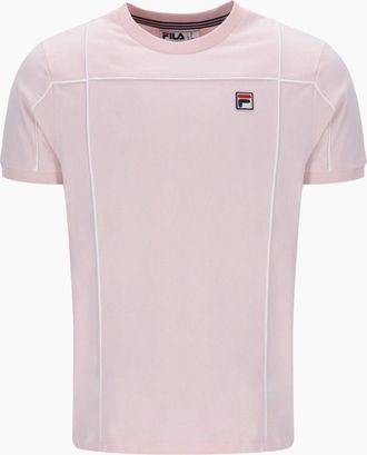 Fila Mens Fila Terri T-Shirt Pale Lilac/White - Pink - Size: 44