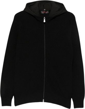 Gran Sasso C&aacute;rdigan con capucha y cremallera completa - Knitwear - Hombre - Negro - 2XL