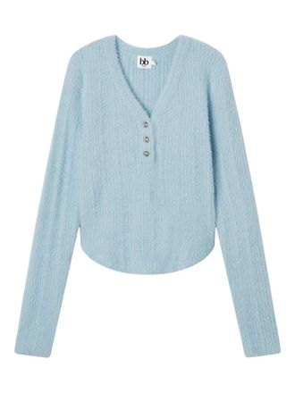 B+ab Top met V-hals - Blauw