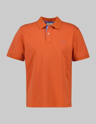 GANT Mens GANT Regular Contrast Pique Polo Shirt, Deep Orange - Size: 42