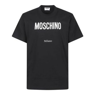 Moschino T-Shirts, male, Black, Size: 2XL Logo Print T-Shirt