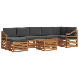 vidaXL Conjunto De Sof&aacute;s De Exterior 8 Pcs Natural Y Antracita Vidaxl