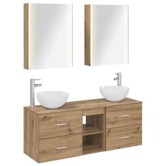 vidaXL Juego De Muebles De Ba&ntilde;o 5 Pcs Roble Artesanal Vidaxl
