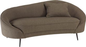 Macabane Sof&aacute; de 3 plazas con tejido boucl&eacute; gris topo y respaldo curvado