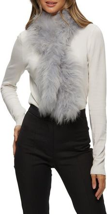 Gorski Genuine Shearling Knit Pull-Through Scarf in Light Gray at Nordstrom