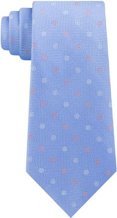 Michael Kors Mens Light Blue Polka Dot 100% Silk Neck Tie Blue Size Regular