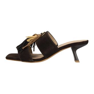 Stefano Lauran Heeled Mules - Dames - Schoenen - Bruin - Maat: 40 EU Leer