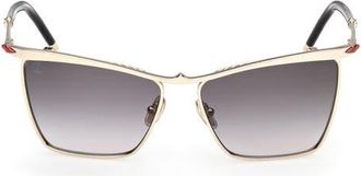 Christian Louboutin 56mm Square Sunglasses in Pale Gold/zeiss Smoke Lens at Nordstrom