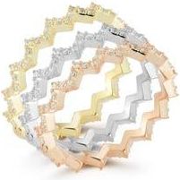 Sphera Milano Set of 3 Mixed Metal CZ Pavé Stackable Rings in Gold at Nordstrom Rack, Size 7