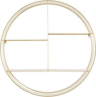 Maisons du monde Estanter&iacute;a de pared redonda de metal dorado