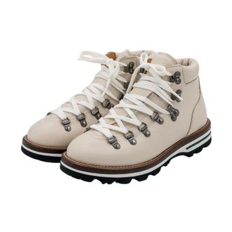 Monpiz Trekking Boots, female, Beige, Size: 8 US White Leather Cortina Pedula