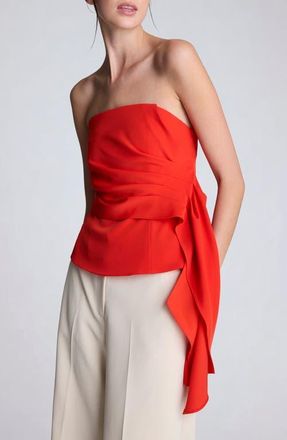 Kenneth Cole Pleated Strapless Top in Lava Red at Nordstrom, Size 10