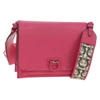 Ferragamo Pre-owned Leather Shoulder Bag - Dames - Vintage Schoudertas - Roze - ONE Size - Leer - Vintage