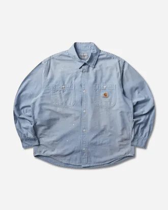 Carhartt Work in Progress Men s Painter Longsleeve Shirt Blue (Worn Used)