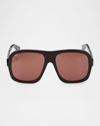 Chlo&eacute; Gayia 58mm Recycled Acetate Navigator Sunglasses