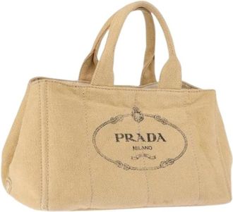 Prada Pre-owned Vintage Tote Bag - Dames - Vintage Shopper - Beige - ONE Size - Leer - Vintage