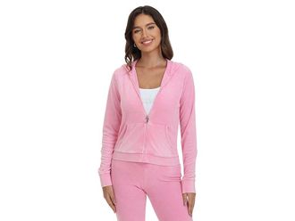 Juicy Couture Garment Washed Heritage Kangaroo Pocket Track Womens Sweater Hot Hot : LG (US 10-12), Cotton/Polyester
