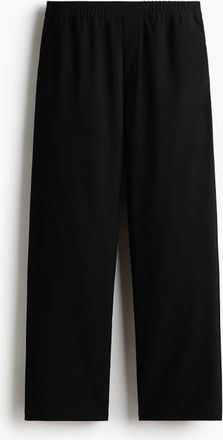 H&M Four-way Stretch Wide Pull-on Trousers in Black at Nordstrom, Size X-Small