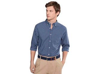 Vineyard Vines Wauwinet Tatterall Perfect Cotton Shirt Mens Clothing Moonshine : 2XL, Cotton/Nylon/Spandex