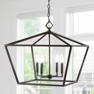 Jonathan Y Designs Gatsby 23 4-Light Adjustable Iron Rustic Glam LED Pendant