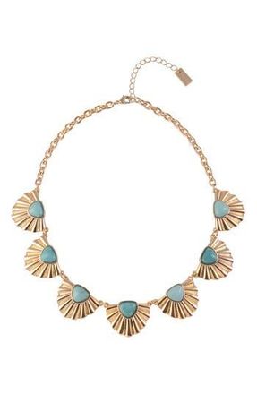Rachel Roy Cabochon Fan Frontal Necklace in Gold at Nordstrom Rack
