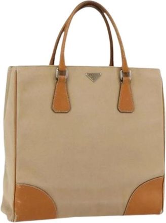 Prada Pre-owned Tote Bags, female, Beige, Size: ONE SIZE Pre-owned Vintage Tote Bag