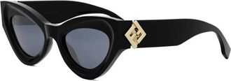 Fendi FF Diamanten Zonnebril - unisex - Accessoires - Zwart - Maat: 52 MM