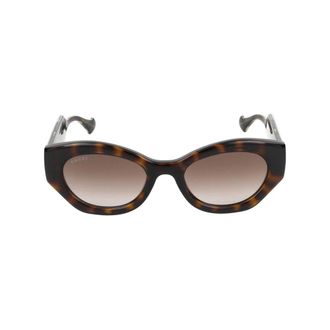 Gucci Sunglasses, female, Brown, Size: 52 MM Crystal Brown Sunglasses Havana Style